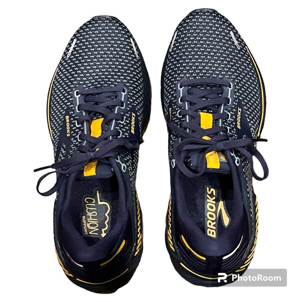 Brooks Adrenaline GTS 22 running shoes sneakers peacoat/gray/sunflower 8M NEW - Picture 3 of 7